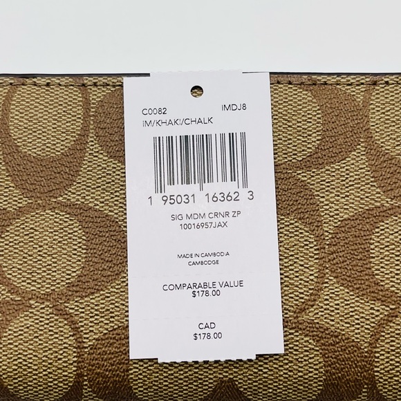 Coach Medium Corner Zip Wallet in Signature Canvas - Picture 10 of 10
